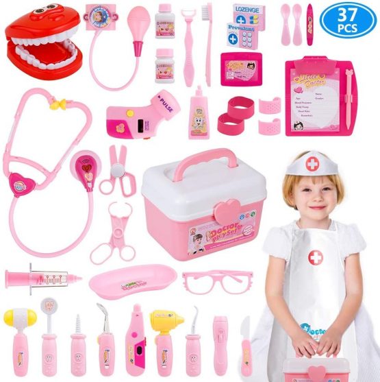 Gifts2U Doctor Set for Kid Girl Toy Doctor Kit 37 Pcs Pretend Play Toys ...