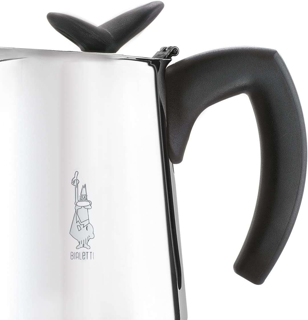 Bialetti Musa Musa, Caffettiera, Acciaio Inossidabile, Grigio, da 4