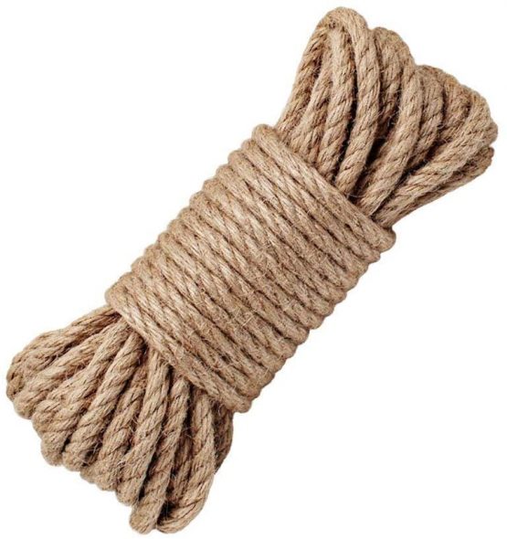 LUOOV Jute Rope 6mm Garden Jute Twine 10M Jute String 3 ply 6mm Thickness Jute Rope Christmas Twine Natural Jute for Floristry, Gifts, DIY Arts&Crafts, Decoration, Bundling, Garden and Recycling