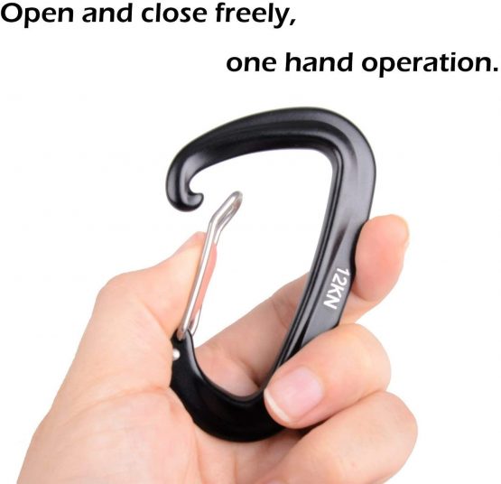 TRIWONDER 12KN 25KN Wire Gate Carabiners Screwgate Carabiner Aluminum Heavy Duty D Shape Climbing Carabiners for Hammock Camping Hiking - Image 3