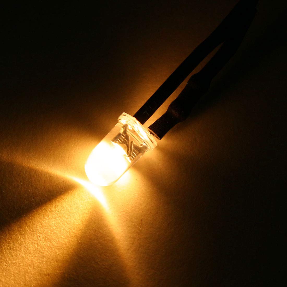 sourcing map 10Pcs 5mm Pre Wired LED, Orange DC3-5V Clear Lens, Light Emitting Diodes - Image 4