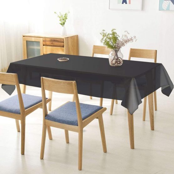JINLE 6 Pack Disposable Tablecloths Plastic Rectangle Table Covers 54 x 108 Inch Table Cloths for Indoor or Outdoor Parties Birthdays Weddings Picnics (Gold) - Image 2