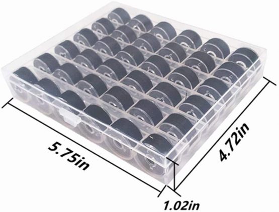 YEQIN 36Pcs Bobbins and Sewing Threads with Bobbin Case and Bobbin Clamps for Multiple Sewing Machine, Pre-Wound Bobbins Set Standard Size and Black Threads for Brother, BabyLock, Janome, Elna - Image 2