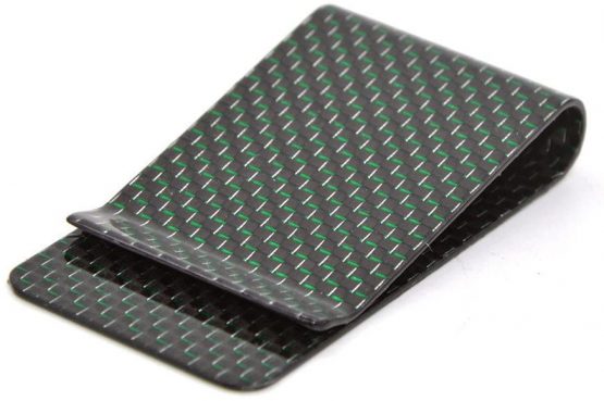 Medifier Carbon Fiber Money Clip Wallet Business Credit Card Cash Glossy Holder L Green
