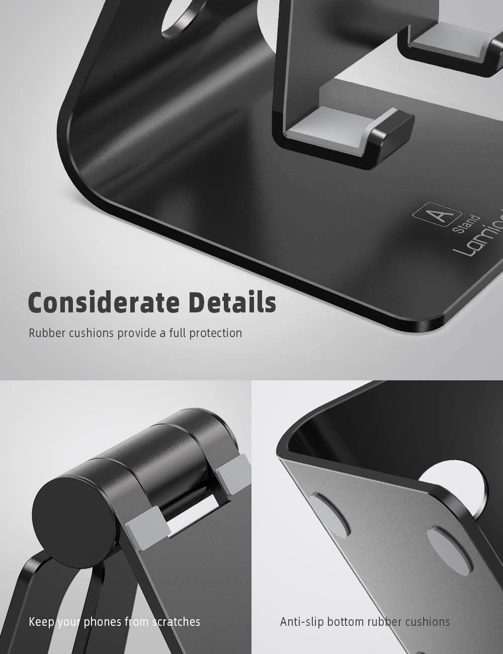 Lamicall Phone Stand, Adjustable Phone Dock, Universal Stand Holder, Compatible with iPhone 17 16 15 14 Pro Max Plus Air - Image 4