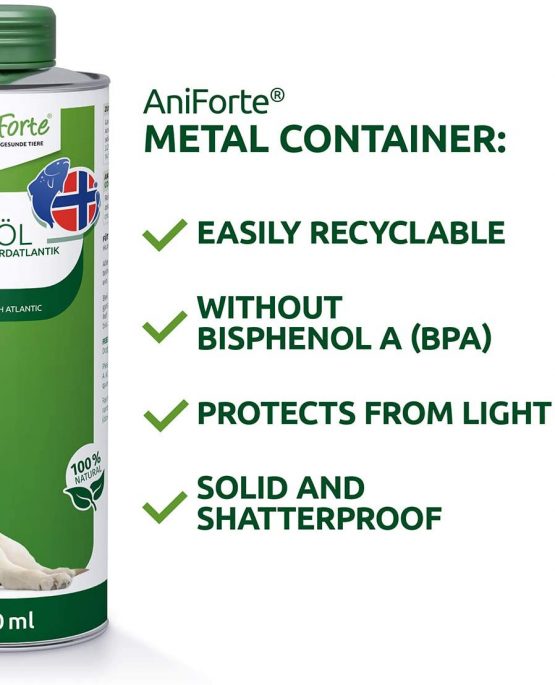 AniForte Premium Salmon Oil for Dogs, Cats, Horses & Pets 1L, 100% Natural Norwegian Fish Oil with Omega, 3 High Level of EPA and DHA Fatty Acids, Barf Supplement - Image 2