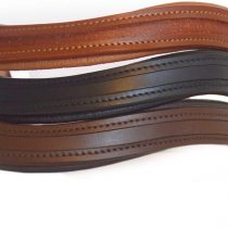 SIE Empty Channel Leather Horse Browbands U Shape (Full (16''), Black)