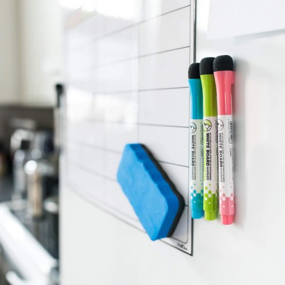WallDeca Weekly Dry Erase Board - with 4 Color Markers and A Bonus Eraser, 43 x 30 cm Magnetic Weekly Calendar for Fridge - Ideal to Plan Your Tasks - Image 2