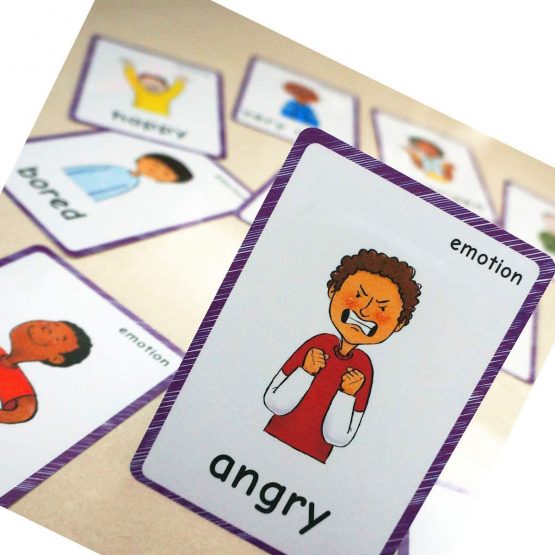 SANCENT Feelings and Emotions Flash Cards for Toddlers | Autism Word Cards for Children(English Cards) | Speech Therapy Materials -14 Pack - Image 4