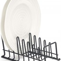 simplywire - Plate Rack/Drainer - Kitchen Cupboard Storage Organiser - Black - Small