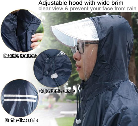 MAGARROW Outdoor Rain Poncho Waterproof Reflective Raincoat Poncho for Men Women Adult Outdoor Cycling Camping Hiking - Image 3