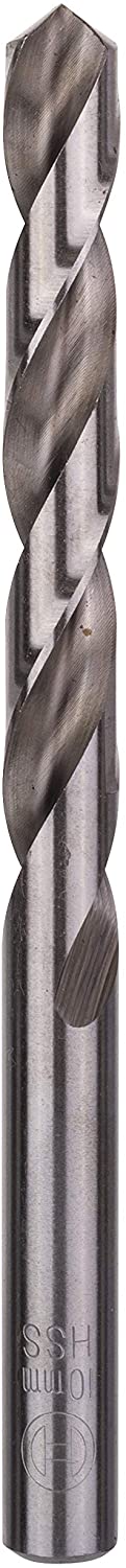Bosch 1pc. HSS-G Drill Bit (Metal, Hard Plastic, diameter 10 x 87 x 133mm, Accessory Drill Driver), Silver, 1 pc
