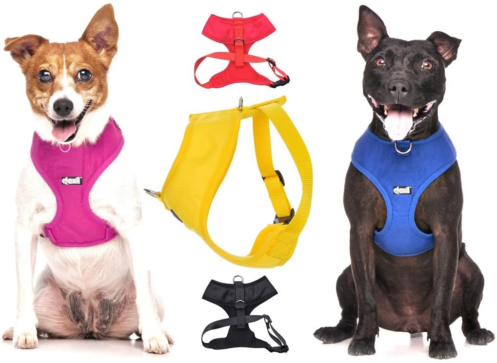 Dexil Elite Range Luxury Padded Waterproof Adjustable Back and Front Ring Non-Pull Large Pet Dog Vest Harness (Candy Pink