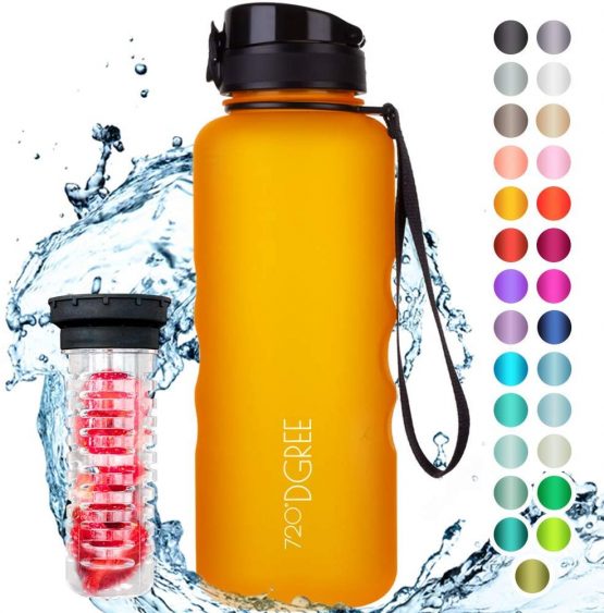720°DGREE Water Bottle “uberBottle“ +Fruit-Infuser - 350ml, 500ml, 650ml, 1L - BPA-Free Tritan, Leakproof, Reusable - Sports Drinking Bottle for Kids, Gym, Fitness, Outdoor, Cycling, School