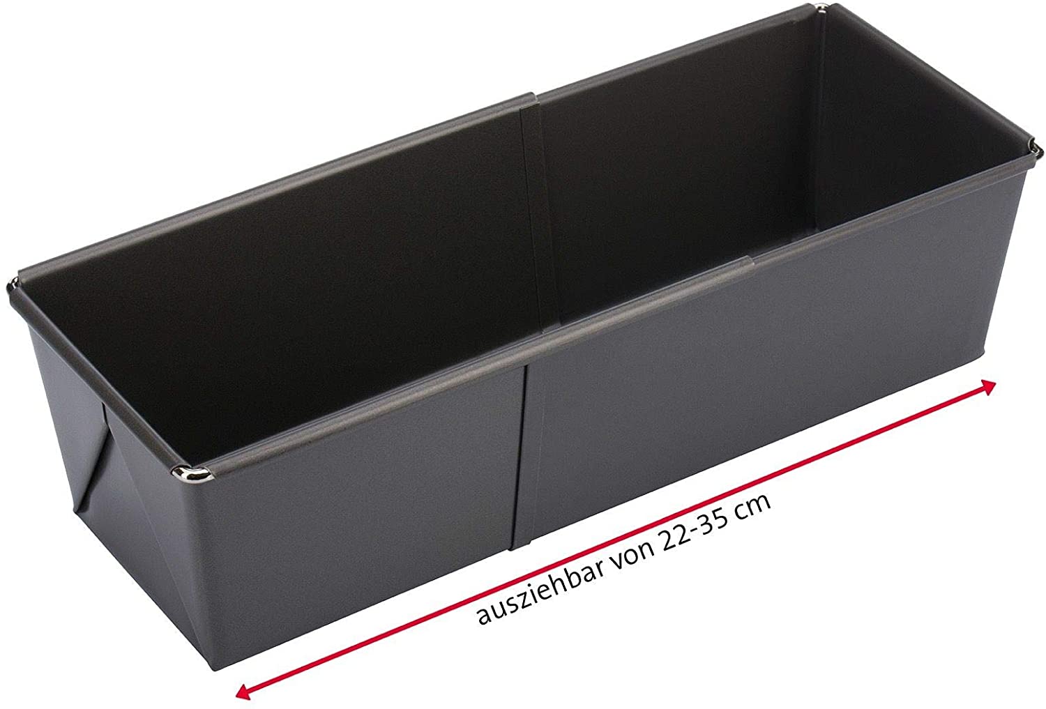 Westmark Bread Baking Tin, Extendable, Cold-Formed Steel, Back Meister, Anthracite, 32932270, Dark Grey, 35 x 12 x 9 cm - Image 3