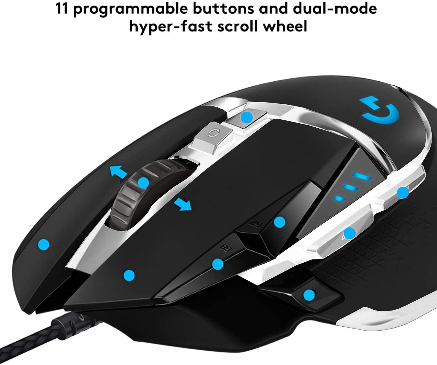 Logitech G502 HERO High Performance Gaming Mouse Special Edition, HERO 16K Sensor, 16 000 DPI, RGB, Adjustable Weights - Image 4