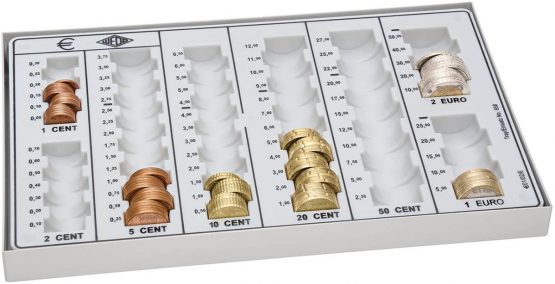 Wedo 160758037 Coin Tray with Metal Base 26.8 x 16.5 x 3.5 cm Light Grey