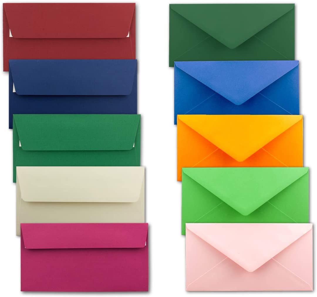 Coloured envelopes Mixed/Assorted formats/Colour Mix - Various Designs/Brand Gustav Neuser DIN Long Colourful