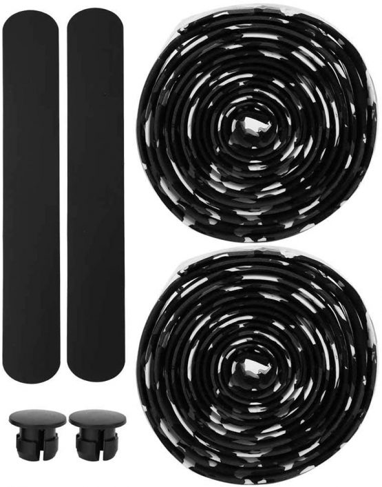 Grip Bar Tape, Durable Handlebar Tapes Anti-slip Cycling Handle Bar Wrap Universal Fitting for Various Bikes (black and white camouflage)