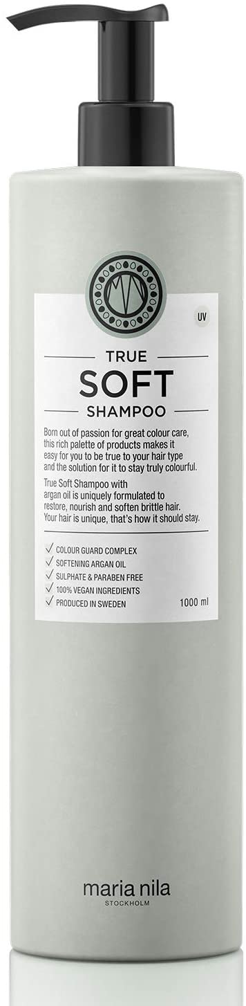 Maria Nila True Soft, Moisturizing Shampoo for Dry Brittle Hair Argan Oil Remoisturises & Reduces Frizz