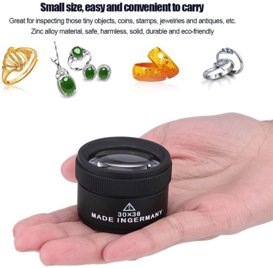 Brino Professional Jewelry 30X Loupe Lens Eye Jeweller Magnifying Inspection Tool for Stamp and Coin Collection - Image 4