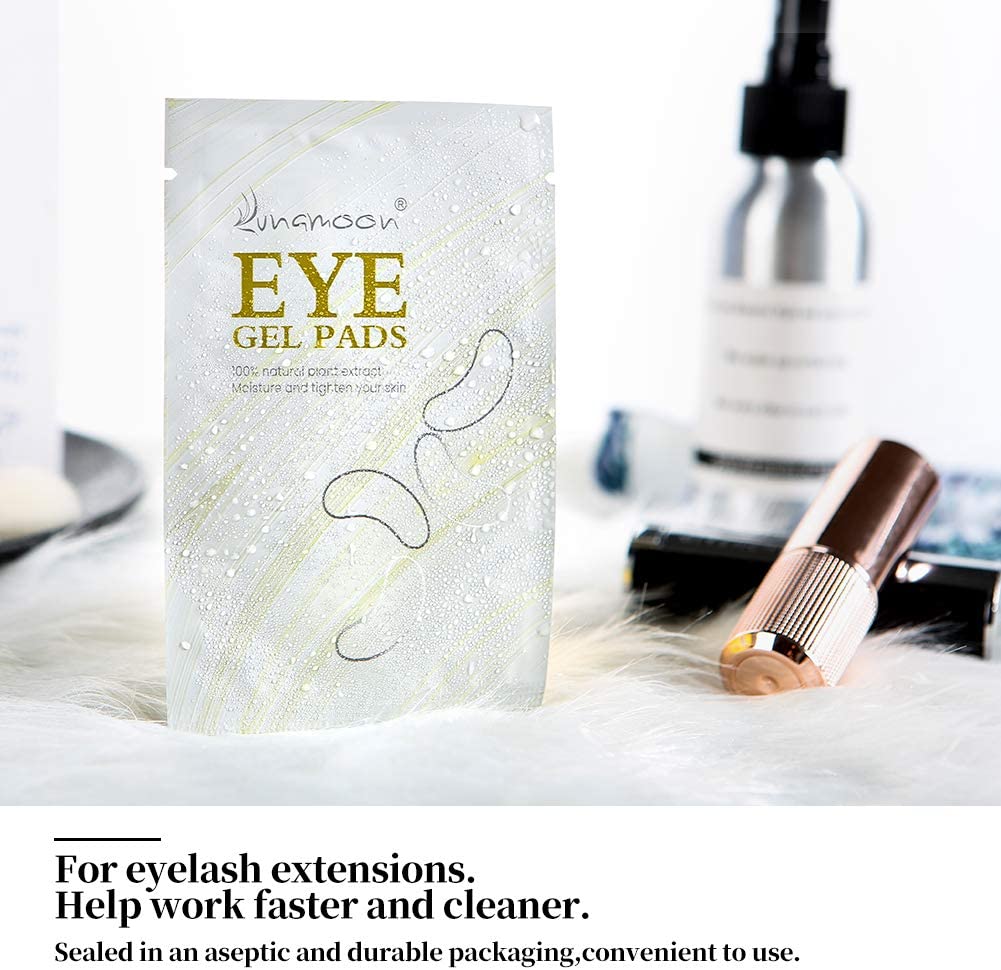 Under Eye Gel Pads 50pcs Eyelash Extension Pads Lint Free Eye Patches Eyelash Patches + 50pcs Eyelash Brush + 50pcs Micro Applicators Brushes + 2 Rolls Eyelash Tapes(set02) - Image 4