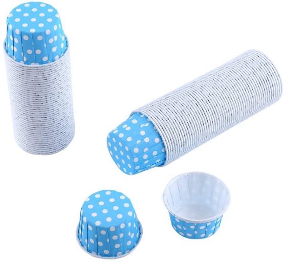 Yosoo 100pcs Baking Cups, Mini Paper Cake Cases, Cupcake Wrappers Cupcake Cases Cupcake Holders Muffin Cups Liners, Cupcake Paper Baking Cases Colour(Blue) - Image 3