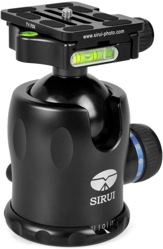 SIRUI K-40X Aluminium Tripod Ball Head 360° Rotating Panoramic Ballhead with TY-70X Arca Swiss Quick Release Plate and Bubble Level for Tripod Monopod DSLR Camera Load Capacity up to 35KG