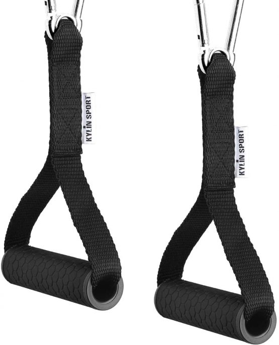KYLIN SPORT Exercise Resistance Bands Handle Cable Machine Attachments Strong Nylon Webbing Resistance Bands Handles Grips Fitness Strap Stirrup Handle Cable Attachment - Image 3