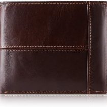 Mens Wallet RFID Genuine Leather Slim Bifold Wallets for Men, ID Window 16 Card Holders Gift Box (Tan, Zipped Pocket) (Brown)