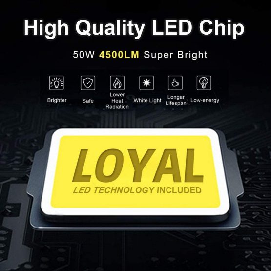50W LED Floodlight IP65 Waterproof Outdoor Security Light, 4500LM, 6000K Daylight White, Outdoor Flood Light Wall Light for Yard, Garage, Warehouse, Parking Lot, Garden, Roads, Streets, Squares etc. - Image 3