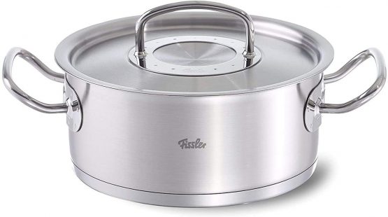 Fissler original-profi collection / roast pot, (Ø 24 cm, 4,6l) stainless steel pot with lid, roasting pan, internal scaling, stainless, all heat sources, induction