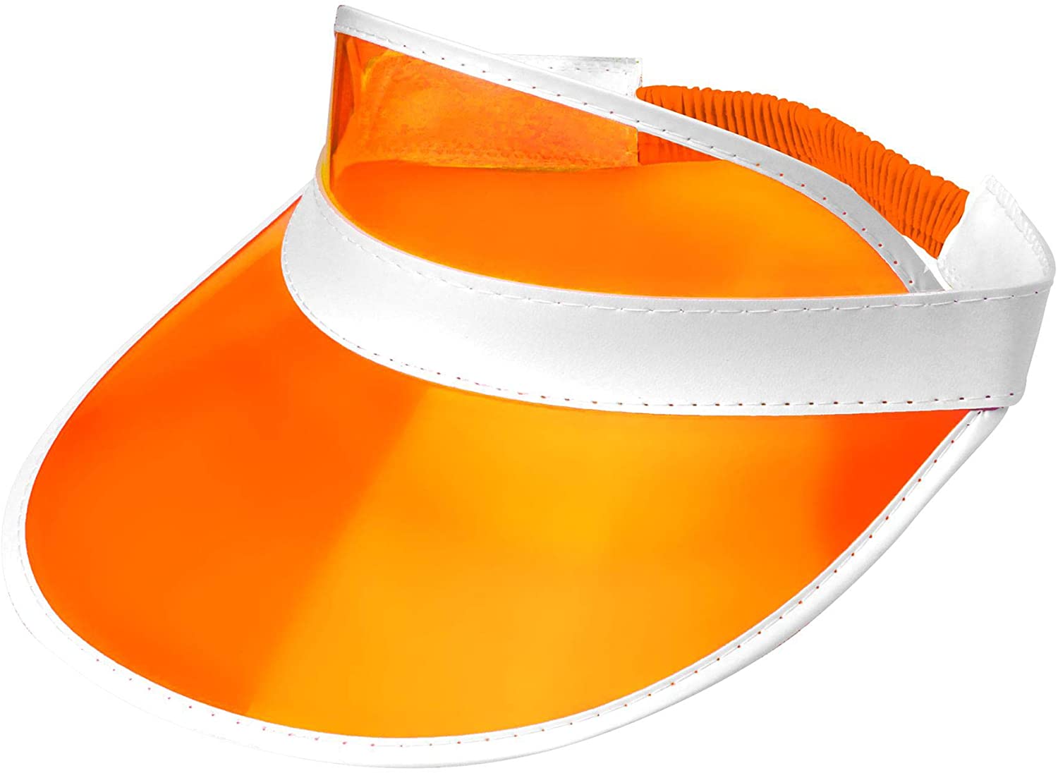 Widmann 01469-80s Style Sun Visor, Unisex Adult, Hat, Disco, Pride, Carnival, Theme Parties, One Size, Orange Color