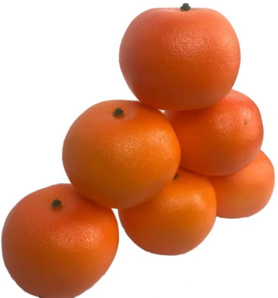 Lorigun 6 Pcs Arificial Oranges Lifelike Tangerines Fake Fruits Home Decorations Kitchen Table Display - Image 4