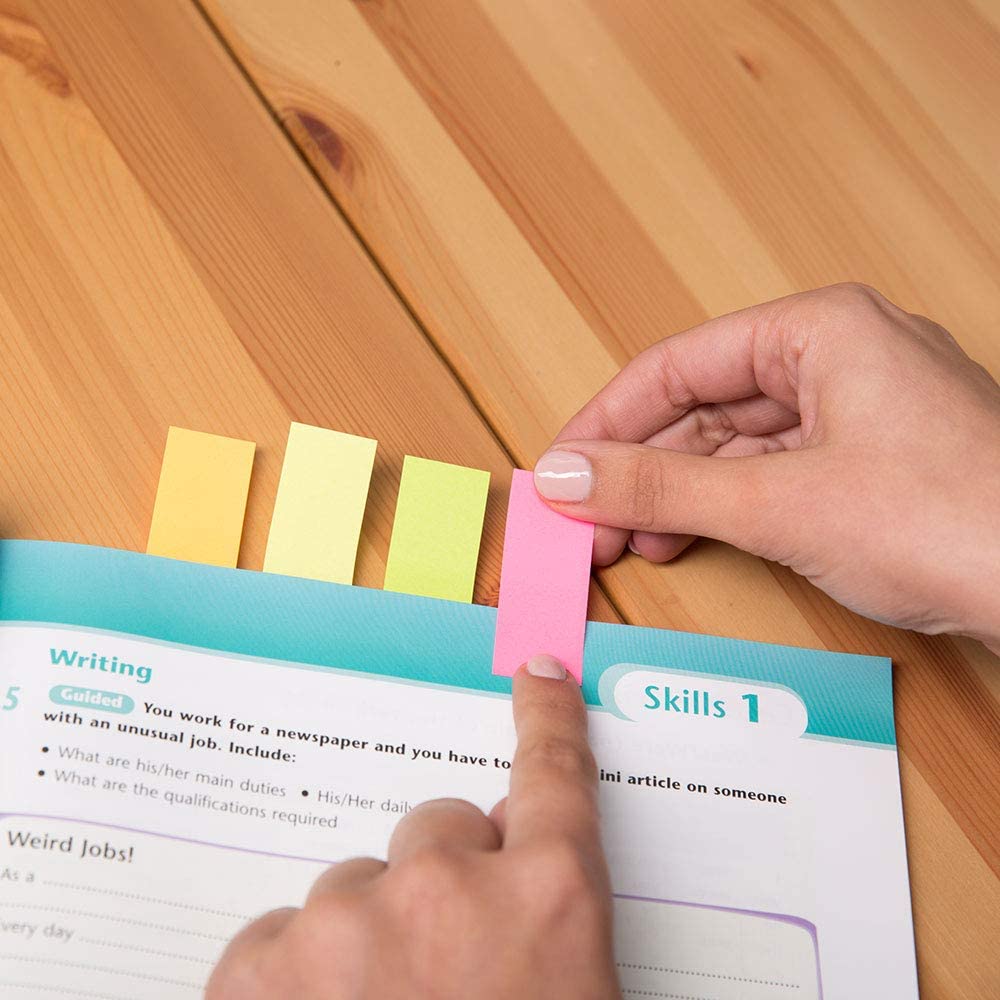 D.RECT Adhesive Strips Page Marker Index Adhesive Marker Film Text Strips 20 x 50 mm 4 x 50 Pack of 50 Cardboard Dispenser Pack of 24 - Image 3