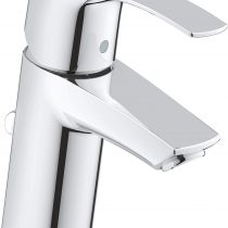 GROHE Eurosmart single-lever basin tap with pop-up waste, plug, one handle basin mixer tap, bathroom, regular spout, water-saving, easy to clean, easy installation, chrome, 33265002