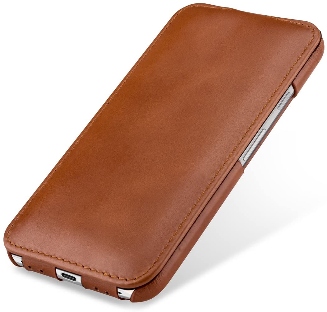 StilGut Case Compatible with Google Pixel XL, Smart Sleep/Wake Function Leather Ultra Slim Case, Cognac Brown - Image 4