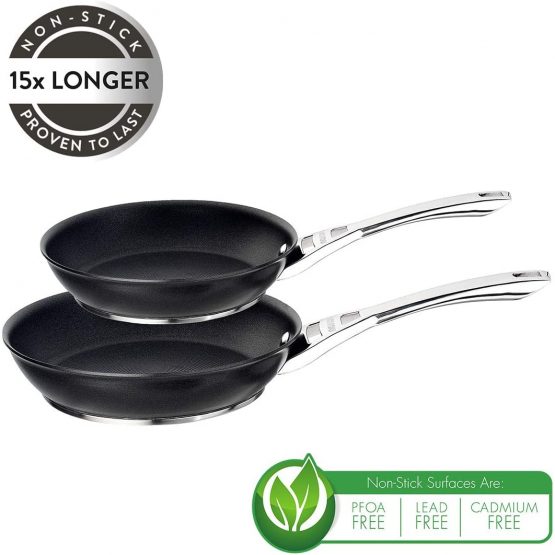 Circulon 82529 Infinite frypan Twin Pack (25/30cm) – Premium Non Stick Frying Pans – Hard Anodized Aluminium Cookware – Induction, Oven and Dishwasher Safe, Aluminum, Black - Image 2