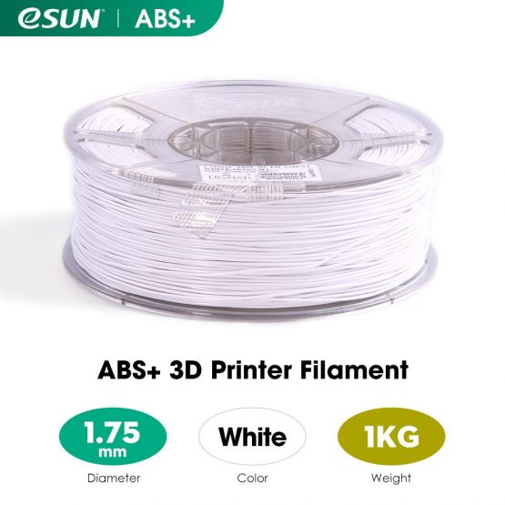 eSUN ABS+ Filament 1.75mm, 3D Printer Filament ABS Plus, Dimensional Accuracy +/- 0.05mm, 1KG Spool (2.2 LBS) 3D Printing Filament for 3D Printers, Cold White - Image 2