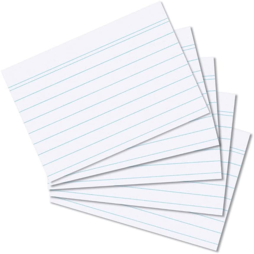 Herlitz A8 Ruled Index Cards - White (Pack of 100), Liniert