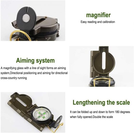 NALCY 2PCS Multifunction Compass, Shockproof Hiking Military Navigation Compass for Camping, Hiking, Hunting - Image 3