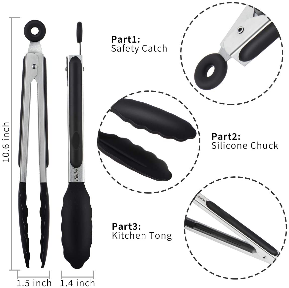 iNeibo Kitchen Tongs - Image 4