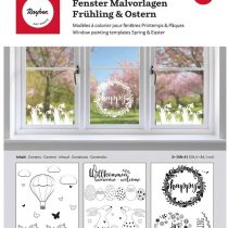 Rayher Window Painting templates Spring&Easter, Black, 1 Set
