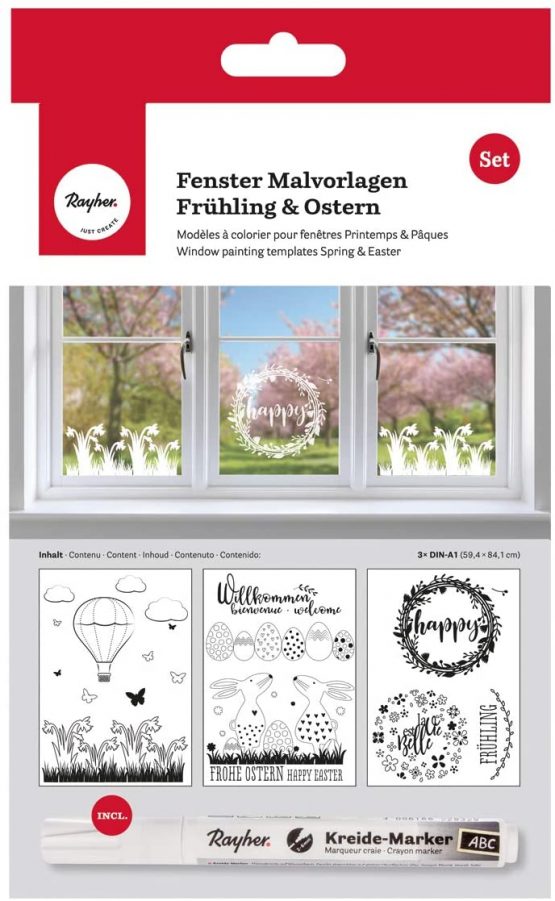 Rayher Window Painting templates Spring&Easter, Black, 1 Set