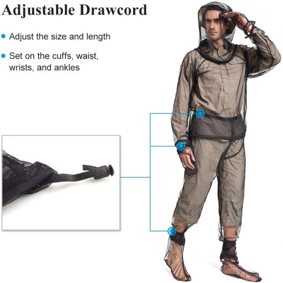 Lixada Anti-Mosquito Suit Lightweight Mesh Net Summer Bug Clothing with Jacket Gloves Pants for Fishing Camping Hunting Unisex - Image 3