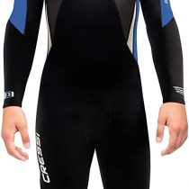 Cressi Morea Jr Monopiece Wetsuit 3 mm - One-piece Unisex Junior Wetsuit Neoprene 3 mm Ultrastretch, Black/Blue/Grey