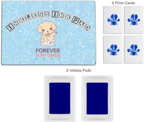 Forever Fun Times No-Touch Pet Paw Print Kit | Get Perfect Dog and Cat Prints Without a Drop of Ink on Your Pet | Fast and Easy Non-Toxic Ink Pad for Pets (2 Pads, Black)