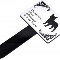 OriginDesigned Dog Memorial Plaque Stake SILVER and Black - Outdoor Garden Waterproof (French Bulldog)