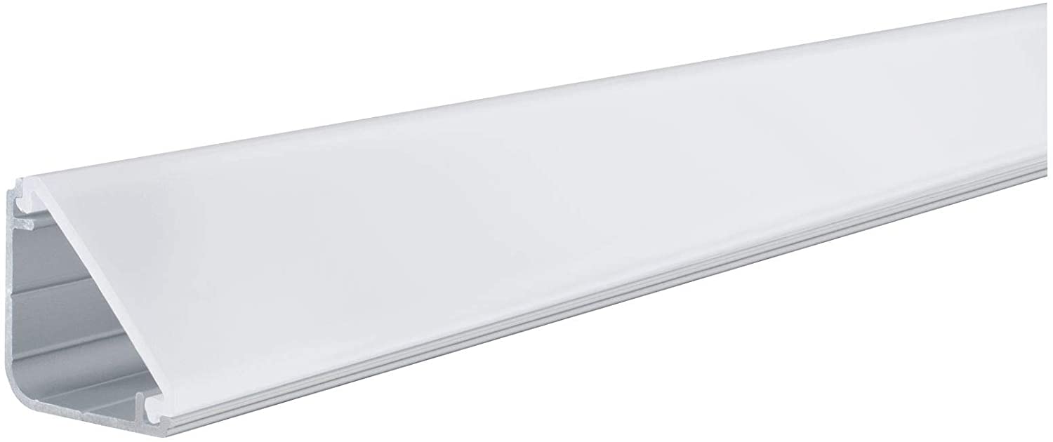 Paulmann 70262 Delta Profile with Diffuser for LED Strips 1 m Illuminated skirting Board anodised Aluminium Satin Aluminium/Plastic Illuminated Edging