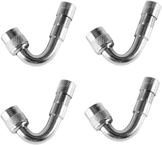 Aofan 45 Degree Tyre Valve Extension Adaptor for Car off-road Vehicle Electric Car Motorcycle Tire Brass Valve Extension Tube (4 Pcs) - Image 2
